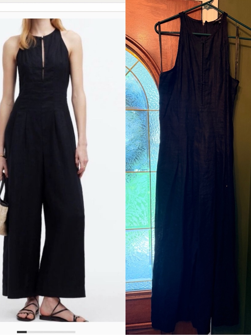 Madewell Black Sleeveless Wide-Leg Jumpsuit